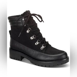 Style & Co Black Combat Moto Boots‎ with Sturdy Soles